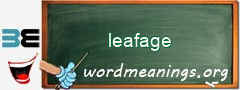 WordMeaning blackboard for leafage